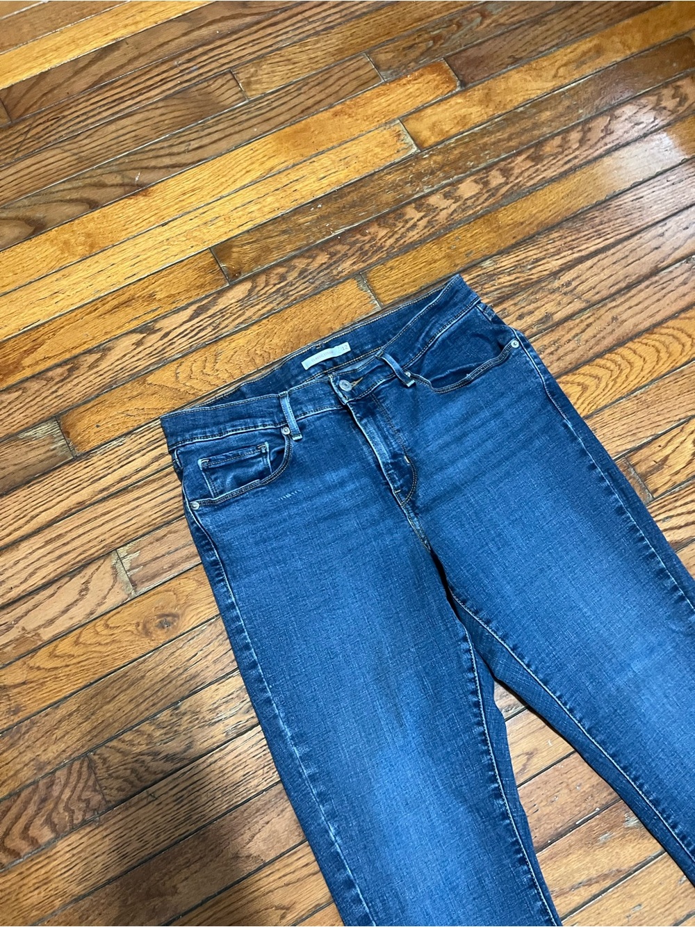 Levi's Dark Blue Straight Leg Denim Jeans size 12 women - Picture 3 of 8